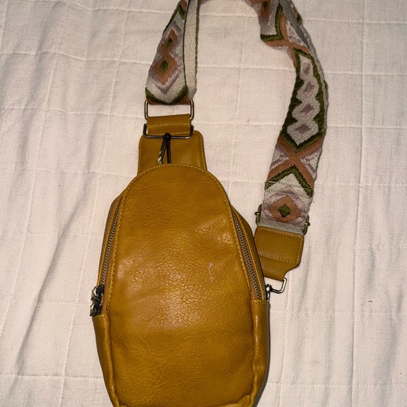 Yellow Leather Crossbody Bag - Picture 2 of 2